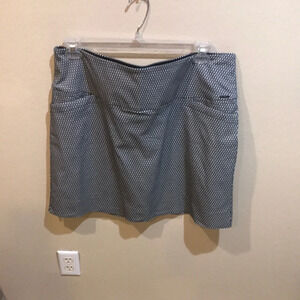 Women's Blue Patterned Skort with Pockets